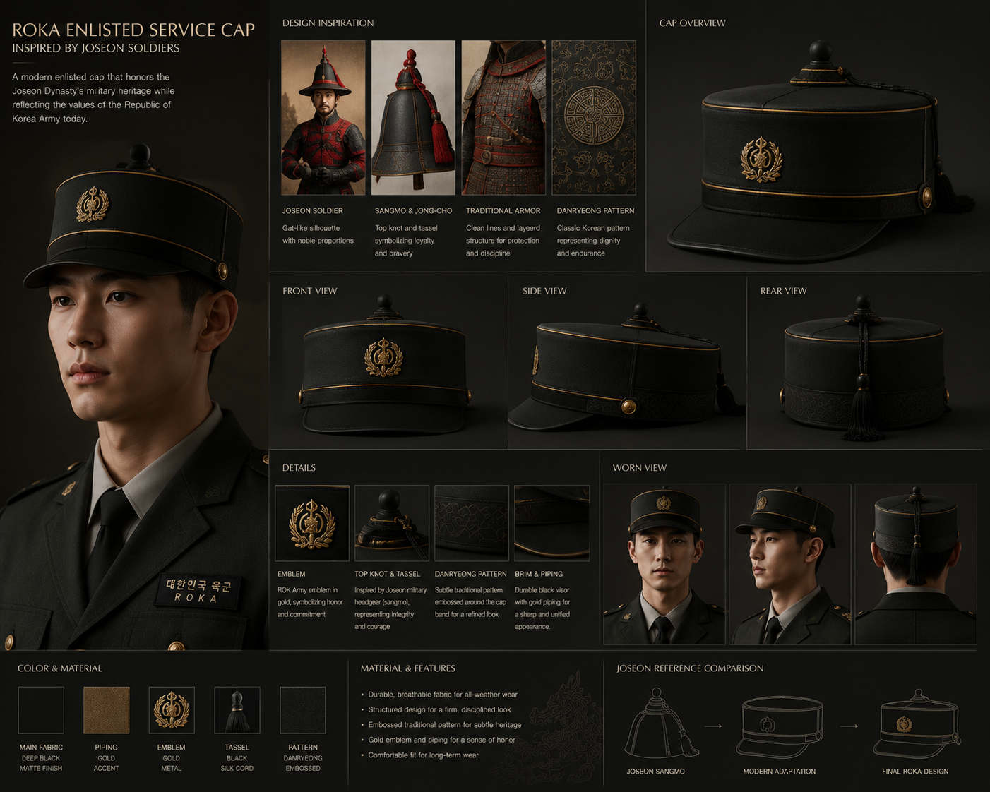 Enlisted ceremonial headwear concept board